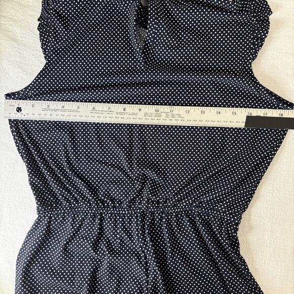 Adrianna Pappell Polka Dot Wide Leg Ruffle Neck Jumpsuit Small - Picture 9 of 15